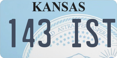 KS license plate 143IST