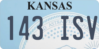 KS license plate 143ISV