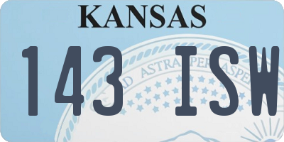 KS license plate 143ISW