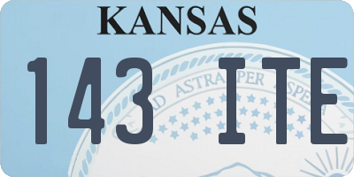KS license plate 143ITE