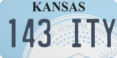KS license plate 143ITY