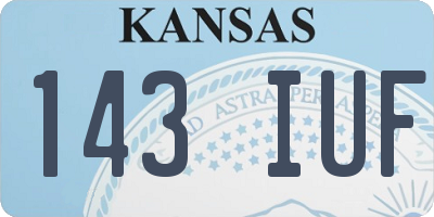 KS license plate 143IUF
