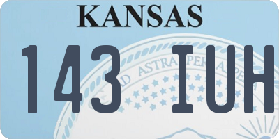 KS license plate 143IUH