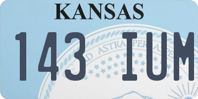 KS license plate 143IUM