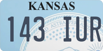 KS license plate 143IUR