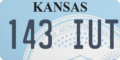 KS license plate 143IUT