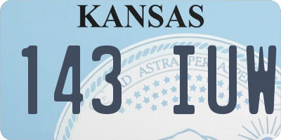 KS license plate 143IUW