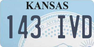 KS license plate 143IVD