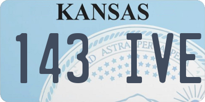 KS license plate 143IVE