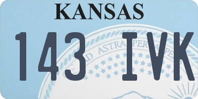 KS license plate 143IVK