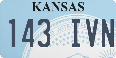 KS license plate 143IVN