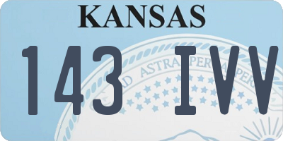 KS license plate 143IVV