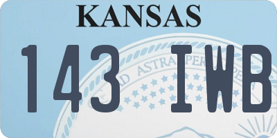 KS license plate 143IWB