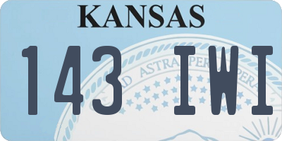 KS license plate 143IWI