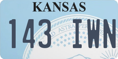 KS license plate 143IWN