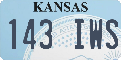 KS license plate 143IWS