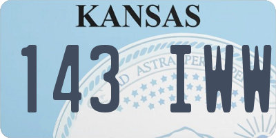KS license plate 143IWW