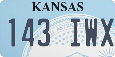 KS license plate 143IWX
