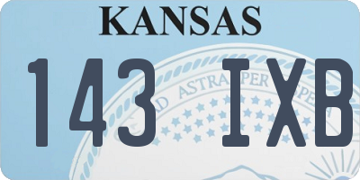 KS license plate 143IXB