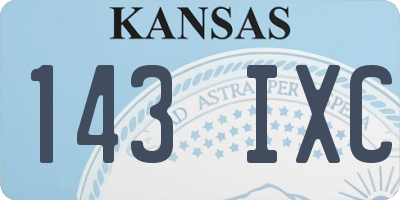 KS license plate 143IXC