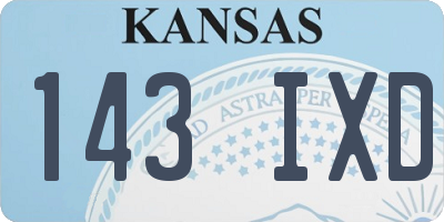 KS license plate 143IXD