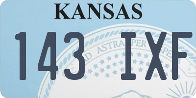 KS license plate 143IXF