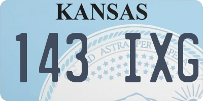 KS license plate 143IXG