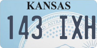 KS license plate 143IXH