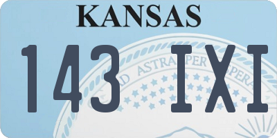 KS license plate 143IXI