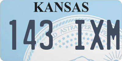 KS license plate 143IXM