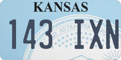 KS license plate 143IXN