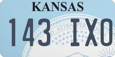 KS license plate 143IXO