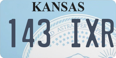 KS license plate 143IXR