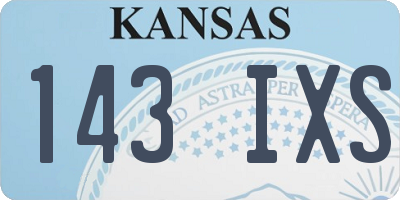 KS license plate 143IXS