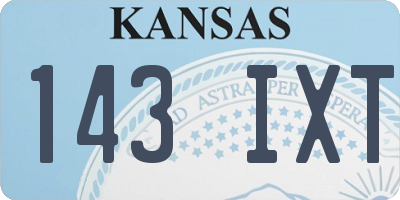 KS license plate 143IXT