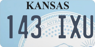 KS license plate 143IXU
