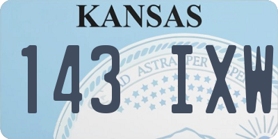 KS license plate 143IXW