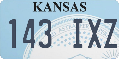 KS license plate 143IXZ
