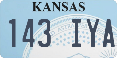 KS license plate 143IYA