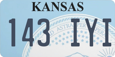 KS license plate 143IYI