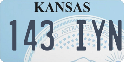 KS license plate 143IYN