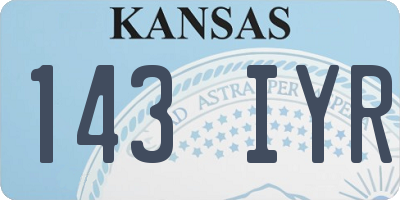 KS license plate 143IYR