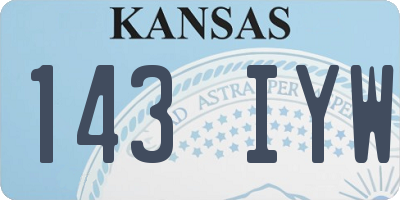 KS license plate 143IYW