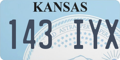 KS license plate 143IYX
