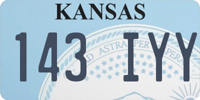 KS license plate 143IYY
