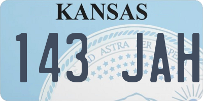 KS license plate 143JAH