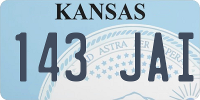 KS license plate 143JAI