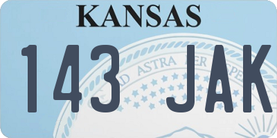 KS license plate 143JAK