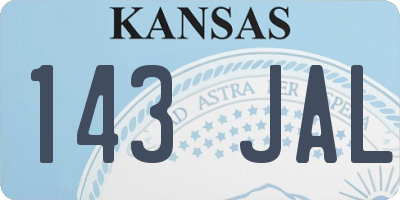 KS license plate 143JAL