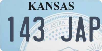 KS license plate 143JAP